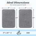 thumbnail image 2 of Sasttie Chenille Bathroom Rugs 17x24, 2 Pack Quick Dry Machine Washable Bath Mats with Rubber Backing, Grey, 2 of 8