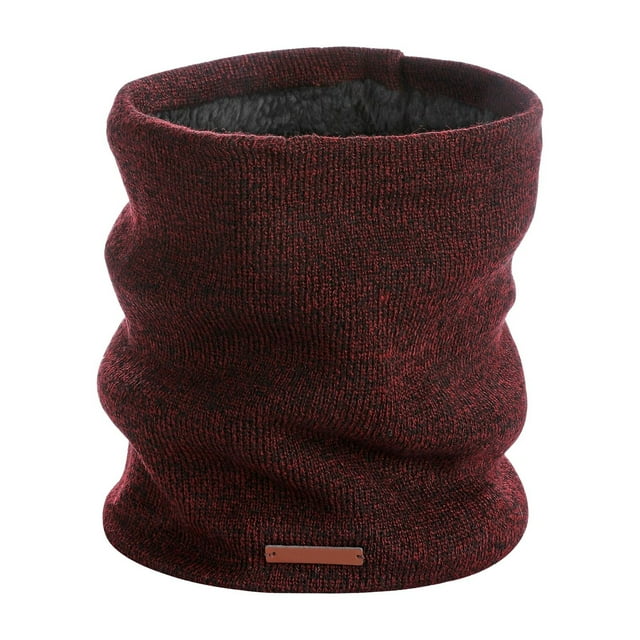 Aocisk Winter Warm Double Layer Neck Gaiter Unisex Knitted Snood For Cold Weather Red One Size