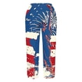 thumbnail image 5 of Tnhcen Women's Spring Autumn Wide Leg Casual Pants - Patriotic 4th of July Print, Pre-Shrunk Loose Fit Elastic Waist Pants Plus Size 5XL, 5 of 5
