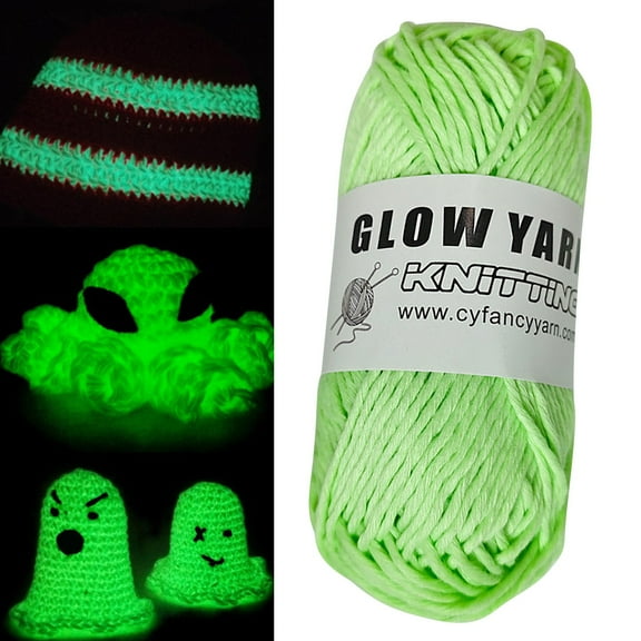 Tswift Fluorescent Yarn Navy Blue, Diy Knitting Hand Knitted Glow In The Dark Yarn Luminous Yarn Fun Yarn