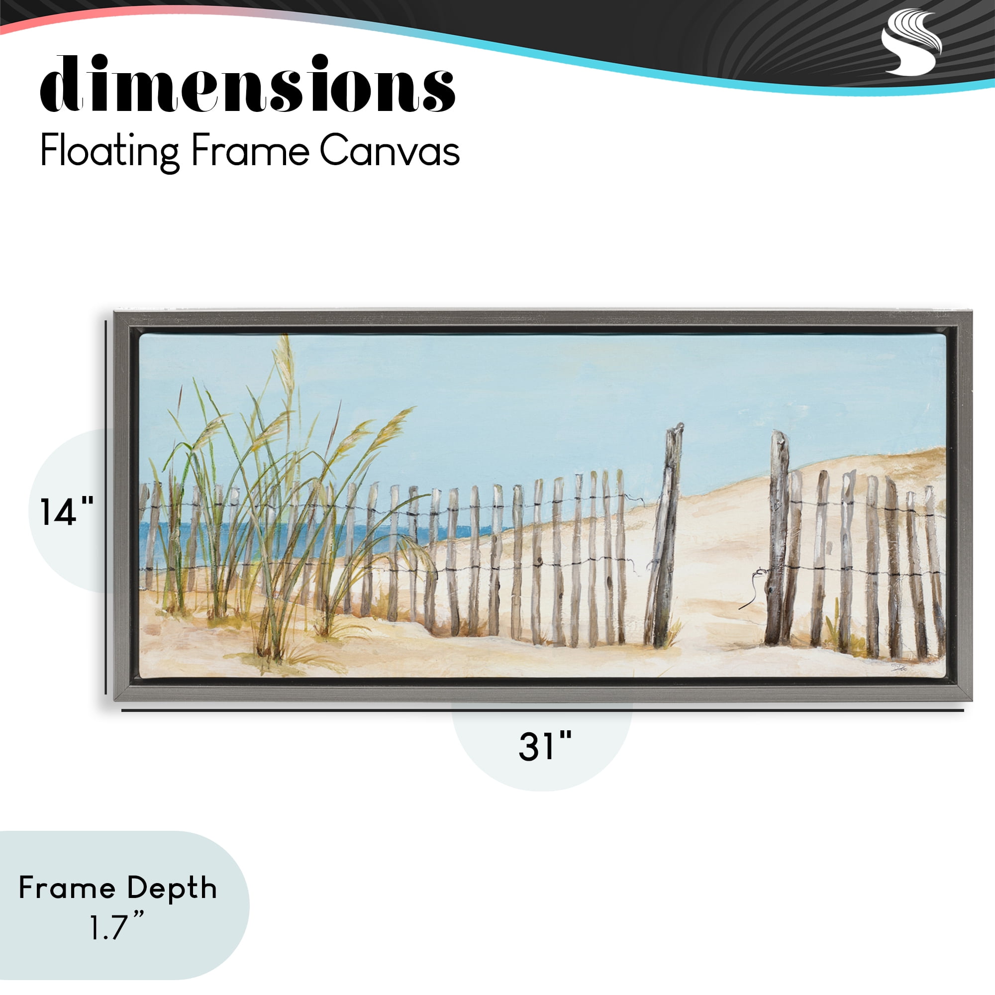 Stupell Industries Beach Fence Opening Gray Framed Floater Canvas Wall Art, design by Patricia Pinto