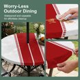 thumbnail image 3 of Round Outdoor Tablecloth with Umbrella Hole and Zipper, Red Solid Color Texture Fitted Table Cover with Elastic Edge for 31-35 Inch, Simple Red Stripes Waterproof Patio Tablecoths for Picnic, 3 of 9
