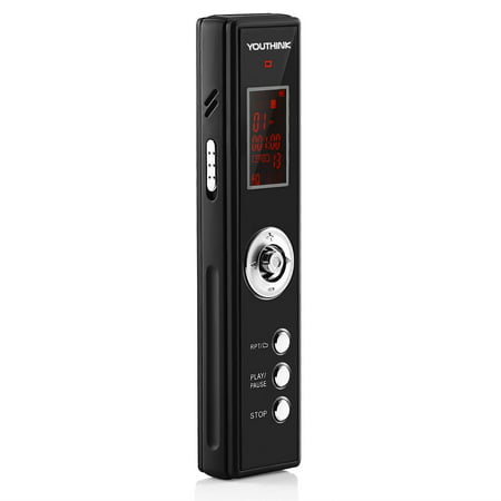 Digital Voice Recorder Stereo Microphones Voice Activated HD Recording One-Touch Control Audio Recorder Rechargeable LCD Screen with 8 GB Built-In-Memory for Classes Lectures Meetings Notes -
