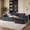 Gray, variant on Modular combination sofa, modern oversized L-shaped boneless cloud sofa, living room sofa, no assembly required, Blue cotton velvet (Left‑Facing Chaise Lounge)