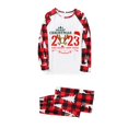 thumbnail image 2 of Christmas Family Pajamas Matching Sets, Merry Christmas Family Pjs Xmas Long Sleeved Top and Pants Family Set Parent Checkered Pjs Xmas, Pajamas for Family Couples Women Men, 2 of 4