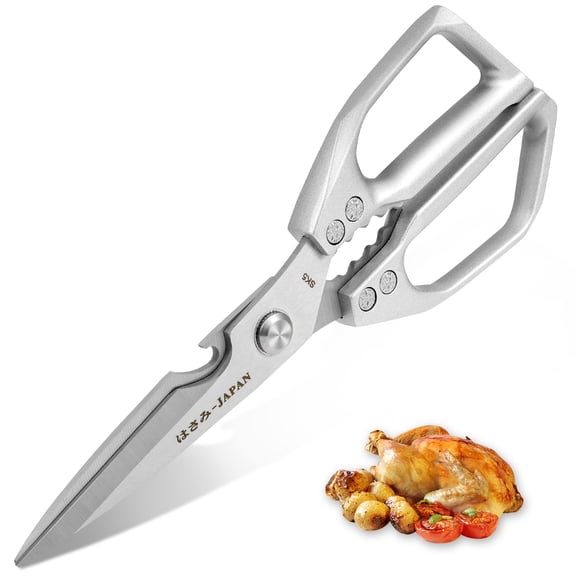 Stainless Steel Poultry Shears Multifunctional Kitchen Scissors with Ergonomic Handle for Meat Fish Cooking Prep