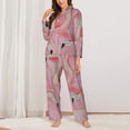 thumbnail image 2 of Sikiie Flamingos Women's Long-Sleeve Shirt and Full-Length Bottom Pajama Set (s-xxl)-Small, 2 of 7