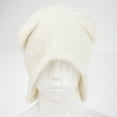 thumbnail image 5 of Tittly Winter Hats Beanie Hat Female Cute Bear Ears Warm Knitted Ear Cap Sweet Show Young Everything Winter Woolen Hat Skull Caps Hats for Women White One Size, 5 of 5