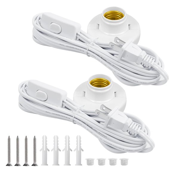 Portalámparas CXLHO E26/E27 con cable de extensión de 3 m 110V-240V 2 unidades