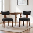 thumbnail image 2 of Hassch 2 Pack Linen Fabric Upholstered Chairs, Modern Armless Dining Chair, Side Chair with Wood Legs for Living Room, Kitchen, Black, 2 of 11