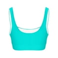 thumbnail image 4 of Wyobmus Womens Bikini Top Ribbed Padded Adjustable Straps Swimsuit Sports Bra Scoop Neck Padded Bathing Suit Tops U Back Bikini Swimsuit Workout Crop Swimwear Mint Green, 4 of 9