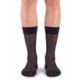 thumbnail image 3 of Deago 2 Pairs Mens Ultra Thin Sheer Dress Socks Soft Nylon Mid Calf Silky Transparent Summer Cool Business Socks Work Trouser Sox, 3 of 7
