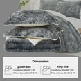 thumbnail image 6 of Peace Nest 3PC Sherpa Reversible Down Alternative Comforter Set Warm Winter Comforter Tie-dye,Foggy Gray Queen Size Bedding Sets, 6 of 6