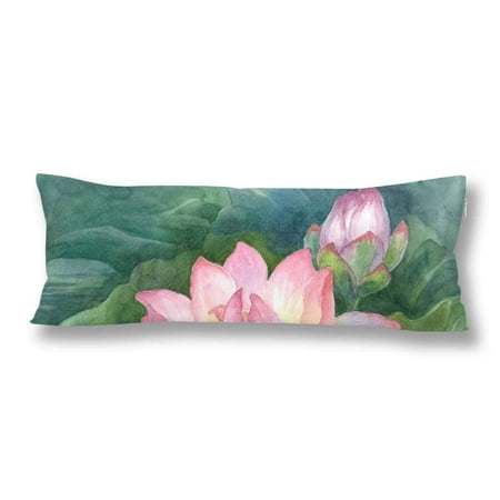 Gckg Watercolor Panting Of Lotus Body Pillow Covers Case