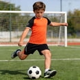 thumbnail image 2 of Bobifish Big Boys Soccer Uniform Set Breathable Quick Dry Color Block Short Sleeve Jersey And Shorts Sports Training Running Kids Apparel, 2pc, 2 of 4