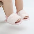 thumbnail image 6 of Baby Sweetie Baby Girls Plush Sandals Summer Open Toe Fur Princess Flats Walking Shoes for Toddler Newborn Infant, 6 of 8