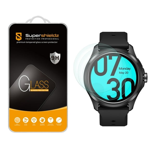 (3 Pack) Supershieldz Designed for Ticwatch Atlas / Ticwatch Pro 5 Enduro/ Ticwatch Pro 5 Tempered Glass Screen Protector, Anti Scratch, Bubble Free