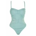 thumbnail image 3 of Kenneth Cole New York Women's Bandeau One Piece Swimsuit, Aqua, Small New with box/tags, 3 of 5