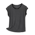 thumbnail image 2 of Warop Women's Sleeveless Round Neck Casual Top, Fashion Striped Modal Fabric, Breathable and Comfortable for Spring Summer and Daily Wear, 2 of 4
