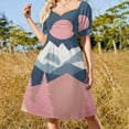 thumbnail image 4 of Mountain Forest Sunset Art Print Short Sleeve Dress Clothes Women's Summer Dress Elegant Dress Daily Dresses For Woman, 4 of 9
