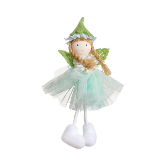 Handmade Fabric Fairy Doll with Tulle Skirt and Decorative Flower Accent for Home Display or Gift Giving