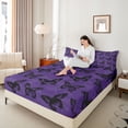 thumbnail image 4 of Feelyou Mystic Purple Buttefly Queen Sheet Sets, Romantic Valentines Day Flat Sheet, Teens Boys Girls Adult Queen Fitted Sheet, Microfiber Bedroom Decor, 4 Pieces, 4 of 7