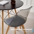 thumbnail image 6 of 5 Piece Round Dining Table Set for 4, 35.5" Kitchen Table with 4 Clear Gray Acrylic Chairs for Restaurant Bedroom Living Room, Space Saving Black Table Chair Set of 4, 6 of 8