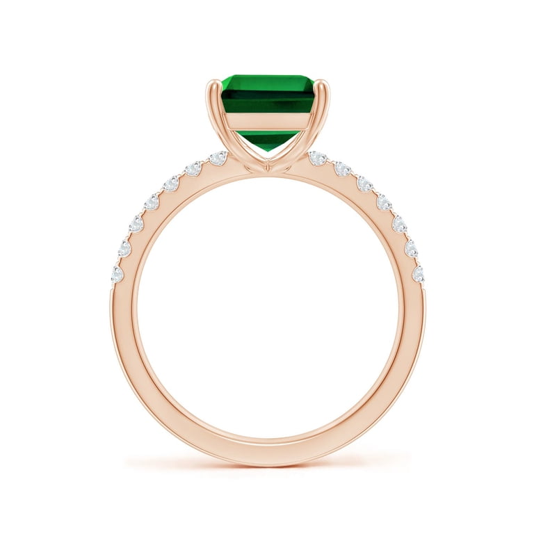 ANGARA Lab Grown 2.85 Ct Emerald-Cut Emerald Engagement Ring with  display picture 1