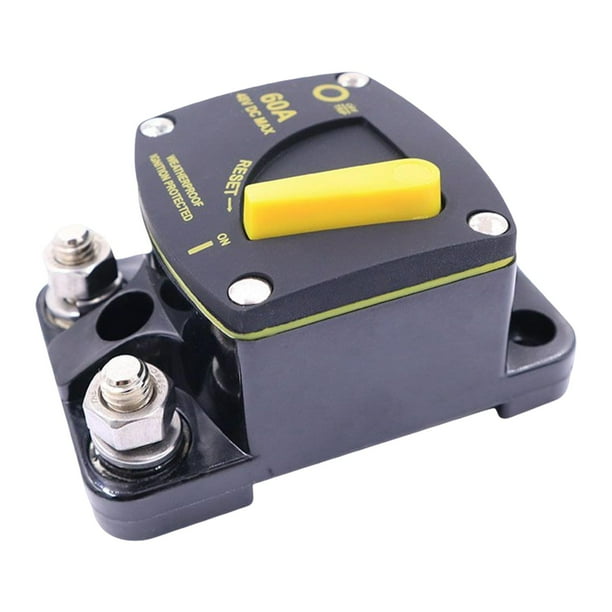 Interruptor de circuito impermeable de 12 V a 48 V con reinicio manual y accesorios resistentes al agua 60A