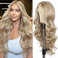 thumbnail image 1 of Peluca sintética con encaje frontal SAPPHIREWIGS, rubio ceniza, 66 cm de largo, 1 of 7