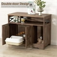 thumbnail image 3 of VEANERWOOD Cat Litter Box Enclosure with Cat Scratch Pad,Hidden Cat Washroom Furniture with Entry Open Compartment,Rustic Brown, 3 of 7