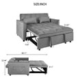 thumbnail image 6 of Convertible Sofa Bed,3-in-1 Pull Out Couch Bed with Reclining Backrest and Pillows,Sofa Bed Chair Full Convertible Sleeper Loveseat for Living Room, Home or Office(Dark Gray), 6 of 9