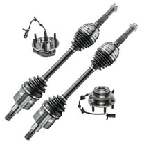 Detroit Axle - 4WD Front Wheel Bearing Hubs CV Axles for Chevy Trailblazer GMC Envoy XL XUV, Buick Rainier Ascender Bravada Saab 9-7x, Replacement Wheel Bearing & Hubs Assembly CV Axles