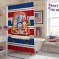 thumbnail image 5 of Independence Day Shower Curtain, 72" x 84", Retro Dwarf Red Truck Star Blue Striped Abstract Waterproof Bathroom Curtain Washable Shower Curtain Set with 12 Hooks, 5 of 9