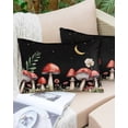 thumbnail image 6 of Seasonal Floral Mushroom Throw Pillow Cover,Rural Summer Starry Moon Nights Rectangle Decorative Pillow Case Protector Soft Cushion Cover Lumbar Pillowcase for Couch Sofa Bedroom Car Decor 16x24 Inch, 6 of 8