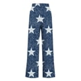 thumbnail image 5 of Women's Baggy Pants Casual Fashion Printed Y5k Drawstring Elastic Waisted Straight Wide Leg Loose Lounge Pant (S, Navy B), 5 of 6