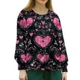 thumbnail image 4 of Scrub Jacket for Women Valentine's Day Long Sleeve Snap Front Valentine Love Heart Printed Jacket Working Uniforms with Pockets 2026, 4 of 4