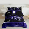thumbnail image 2 of jejeloiu Football Game Gaming Twin Comforter Sets,Purple Black Helmet Bedding Set For Ball Lover Reversible 2-Piece, 2 of 8