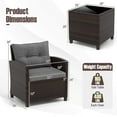 thumbnail image 3 of Costway 3 PCS Patio Rattan Furniture Set Cushioned Conversation Set Sofa Gray, 3 of 10