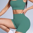 thumbnail image 6 of Hessimy Workout Sets for Women 2 Piece - Seamless Yoga Outfits Shorts and Padded Sports Bra Gym Athletic Clothing Set(Green,L), 6 of 6