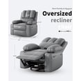 thumbnail image 2 of Bingirl Grey 27 Inch Extra Wide Oversized PU Leather Manual Recliner Chair for Living Room, 2 of 8