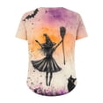 thumbnail image 5 of Qzwdhjm Halloween Shirt for Women Spooky Season Plus Size Tops Short Sleeve Witch Graphic Tees Crewneck Loose Casual Fall Party Tshirts, 5 of 6