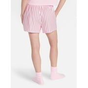 Joyspun Womens Woven Pajama Boxer Shorts, 3 Inseam, Sizes XS-3X