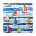 thumbnail image 2 of Yayeee Shower Curtain with Hooks 72"x72" Waterproof Fabric Bathroom Hanging Decor, Orange Sailboats, 2 of 5