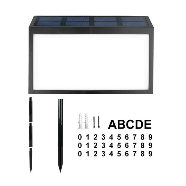Fiudx Letrero de Dirección Solar, Luz Led Solar, Dos Modos de Iluminación, Blanco Frío Brillante y Blanco Cálido, Diseño Resistente a La Intemperie, Fácil Instalación, Visibilidad En Exteriores, Tama