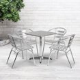 thumbnail image 4 of 23.5'' Square Aluminum Indoor-Outdoor Table Set with 4 Slat Back Chairs, 4 of 5