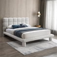 thumbnail image 2 of Meridian Furniture Deco Cream Boucle Fabric Queen Bed, 2 of 12