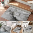 thumbnail image 6 of Grey Ombre Marble Area Rugs 2x3 for Living Room, Gray Marble Crack Abstract Modern Non Slip Washable Rug Runner, Low Pile Indoor Floor Carpet Mat Bathroom Rugs for Bedroom, Kids Room, 6 of 9