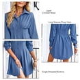 thumbnail image 1 of Vestido Camisero Para Mujer, Vestido Camisero Con Solapa, Manga Larga, Tela Suave, Microelasticidad Para Negocios ANGGREK L azul, 1 of 7