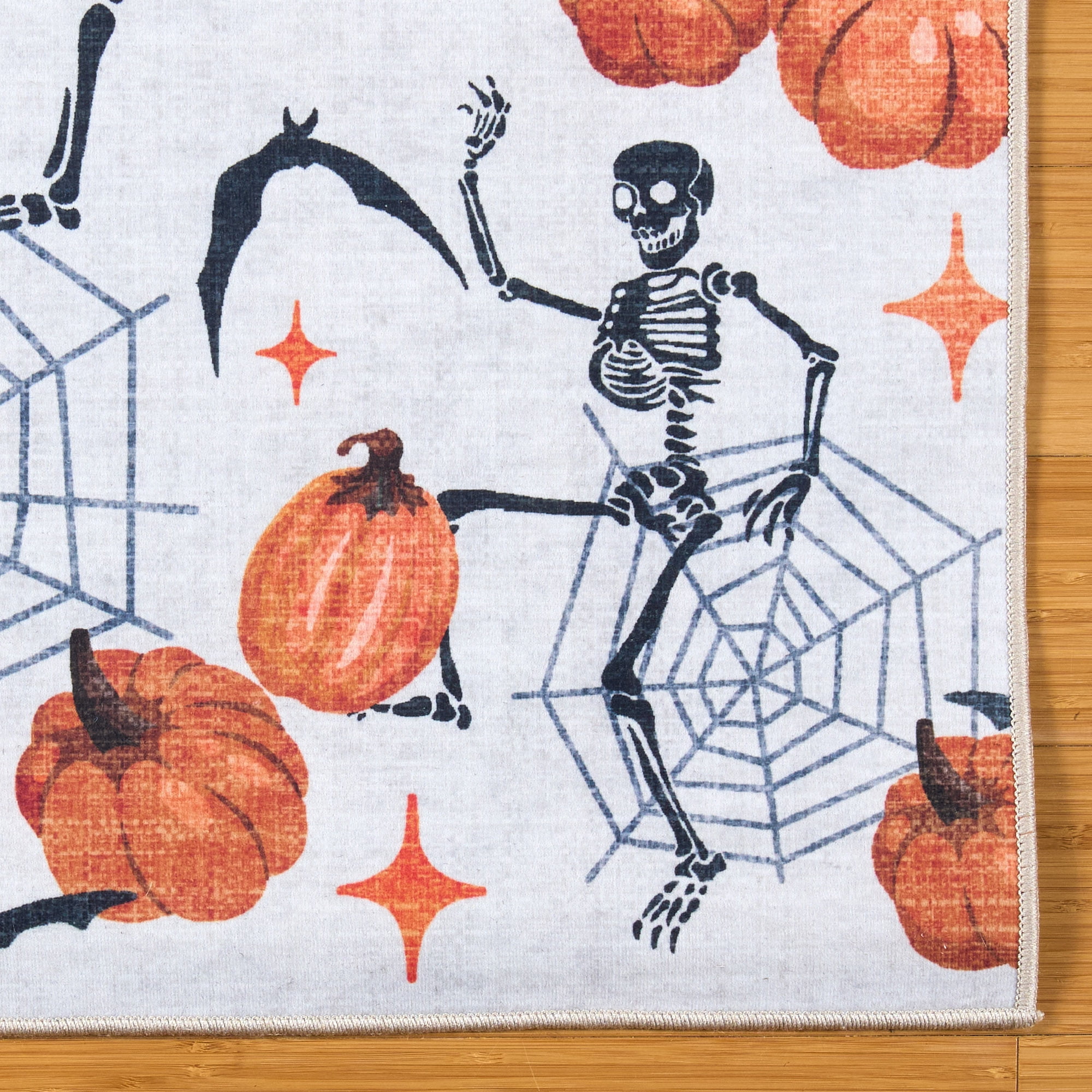 Skeleton Printed Runner, 30"x47", Polyester pile